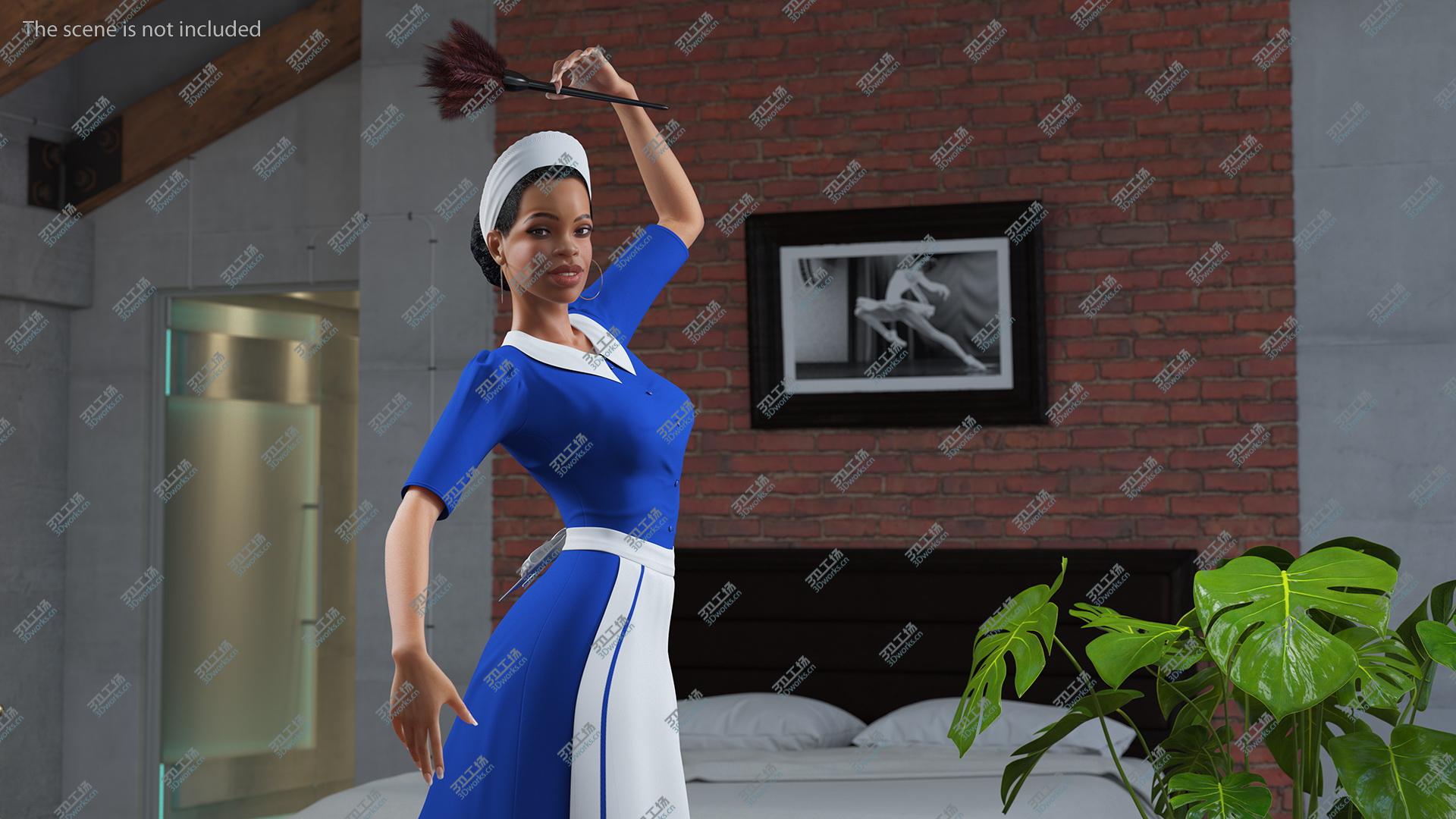 images/goods_img/202104021/3D Light Skin Black Maid Standing Pose model/5.jpg